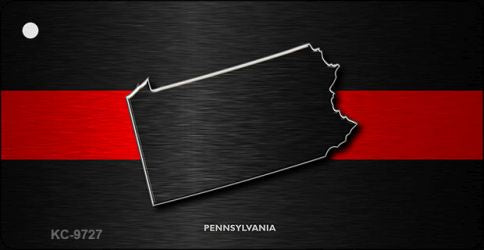 Pennsylvania Thin Red Line Novelty Metal Key Chain KC-9727