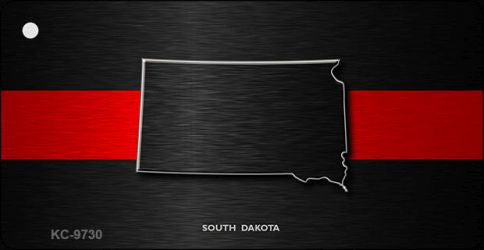 South Dakota Thin Red Line Novelty Metal Key Chain KC-9730