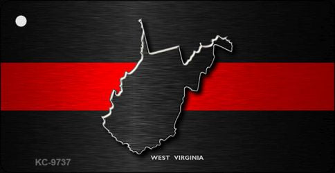 West Virginia Thin Red Line Novelty Metal Key Chain KC-9737