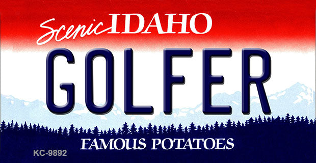 Golfer Idaho State Metal Novelty Aluminum Key Chain KC-9892