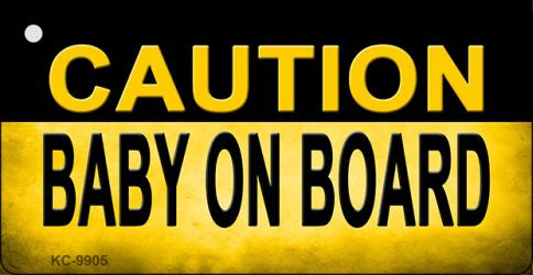 Caution Baby On Board Novelty Metal Key Chain KC-9905