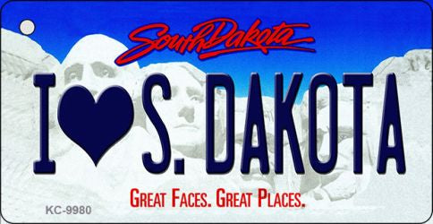 I Love S. Dakota South Dakota Metal Novelty Aluminum Key Chain KC-9980