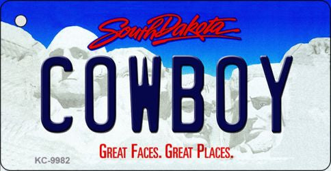 Cowboy South Dakota Metal Novelty Aluminum Key Chain KC-9982