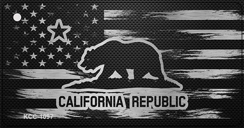 California Carbon Fiber Effect Novelty Metal Key Chain KCC-1097