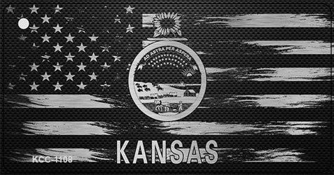 Kansas Carbon Fiber Effect Novelty Metal Key Chain KCC-1108