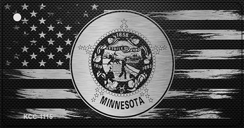 Minnesota Carbon Fiber Effect Novelty Metal Key Chain KCC-1115