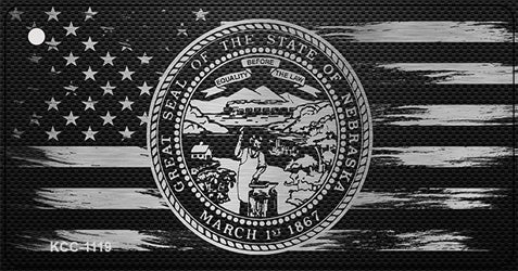 Nebraska Carbon Fiber Effect Novelty Metal Key Chain KCC-1119