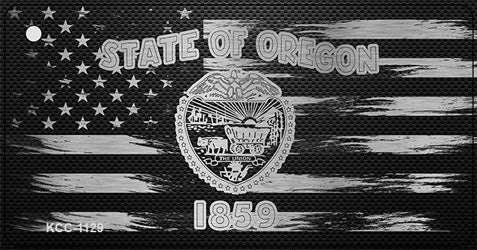 Oregon Carbon Fiber Effect Novelty Metal Key Chain KCC-1129