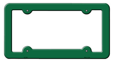 Green Solid Novelty Metal License Plate Frame LPF-004