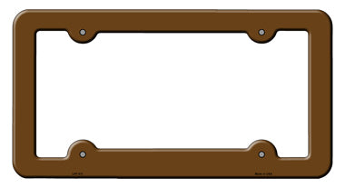 Brown Solid Novelty Metal License Plate Frame LPF-011