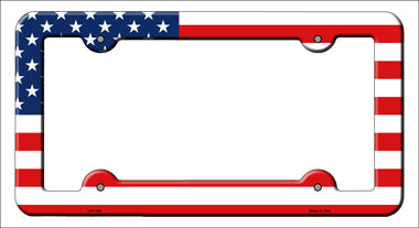American Flag Novelty Metal License Plate Frame LPF-036