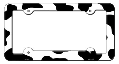 Cow Print Novelty Metal License Plate Frame LPF-039