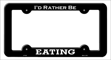 Eating Novelty Metal License Plate Frame LPF-060