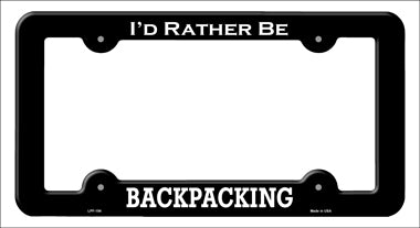 Backpacking Novelty Metal License Plate Frame LPF-154