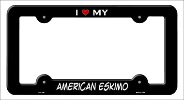 American Eskimo Novelty Metal License Plate Frame LPF-196