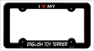 English Toy Terrier Novelty Metal License Plate Frame LPF-204