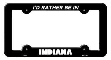 Be In Indiana Novelty Metal License Plate Frame LPF-341