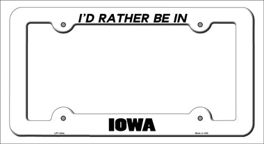 Be In Iowa Novelty Metal License Plate Frame LPF-342