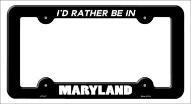 Be In Maryland Novelty Metal License Plate Frame LPF-347