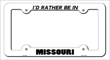 Be In Missouri Novelty Metal License Plate Frame LPF-352
