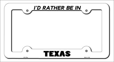 Be In Texas Novelty Metal License Plate Frame LPF-370