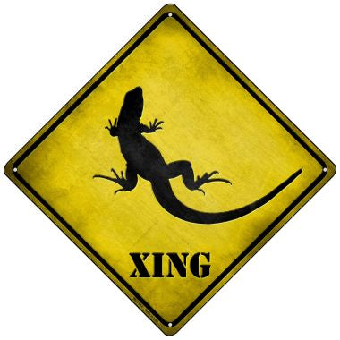 Lizard Xing Novelty Mini Metal Crossing Sign MCX-017