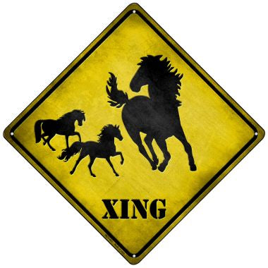 Horse Xing Novelty Mini Metal Crossing Sign MCX-021