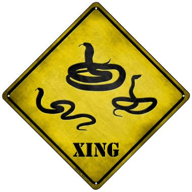 Snakes Xing Novelty Mini Metal Crossing Sign MCX-022