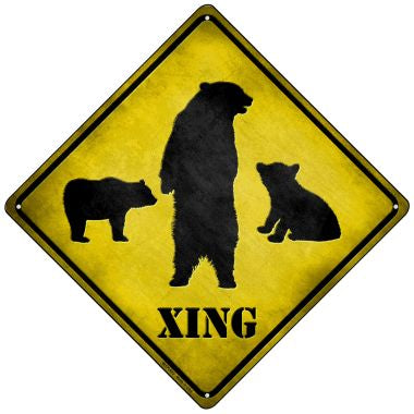 Bears Xing Novelty Mini Metal Crossing Sign MCX-023