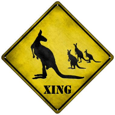 Kangaroo Xing Novelty Mini Metal Crossing Sign MCX-026