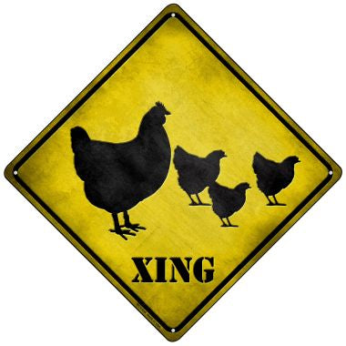 Chicken Xing Novelty Mini Metal Crossing Sign MCX-038