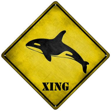 Orca Xing Novelty Mini Metal Crossing Sign MCX-040