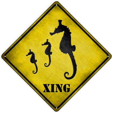 Seahorse Xing Novelty Mini Metal Crossing Sign MCX-046
