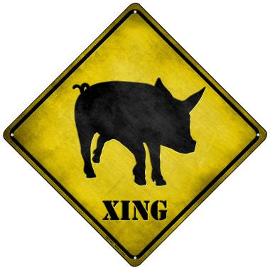 Pig Xing Novelty Mini Metal Crossing Sign MCX-051