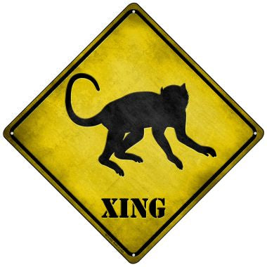 Monkey Xing Novelty Mini Metal Crossing Sign MCX-052