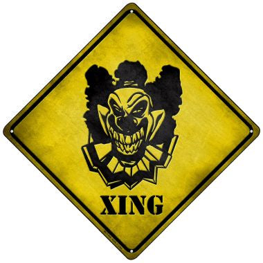 Clown Killer Xing Novelty Mini Metal Crossing Sign MCX-068