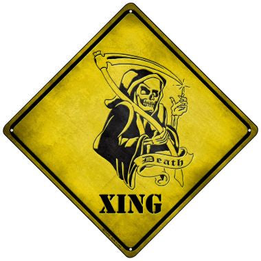 Grim Reaper Xing Novelty Mini Metal Crossing Sign MCX-079