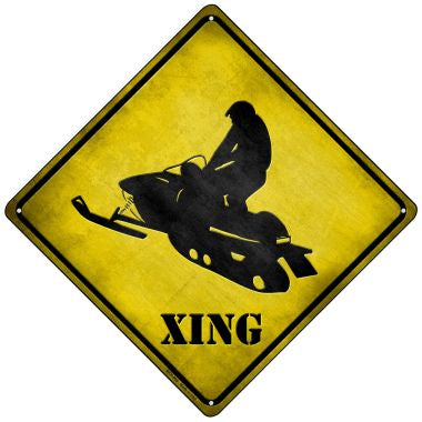 Snow Mobile Xing Novelty Mini Metal Crossing Sign MCX-095