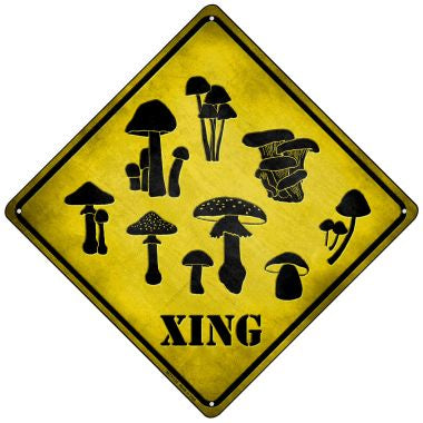 Mushrooms Xing Novelty Mini Metal Crossing Sign MCX-132