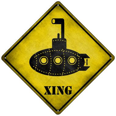 Cartoon Submarine Xing Novelty Mini Metal Crossing Sign MCX-152