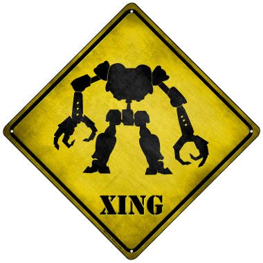 Menacing Robot Xing Novelty Mini Metal Crossing Sign MCX-154