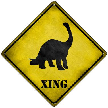 Brontosaurus Xing Novelty Mini Metal Crossing Sign MCX-185