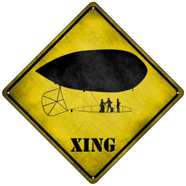 Retro Dirigible Xing Novelty Mini Metal Crossing Sign MCX-203
