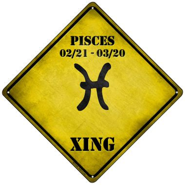 Pisces Xing Novelty Mini Metal Crossing Sign MCX-256