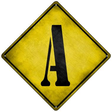 Letter A Xing Novelty Mini Metal Crossing Sign MCX-266