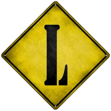 Letter L Xing Novelty Mini Metal Crossing Sign MCX-277