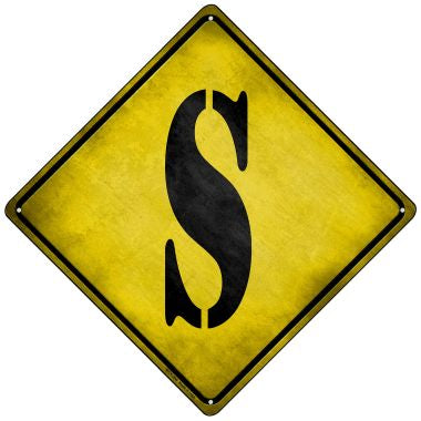 Letter S Xing Novelty Mini Metal Crossing Sign MCX-284