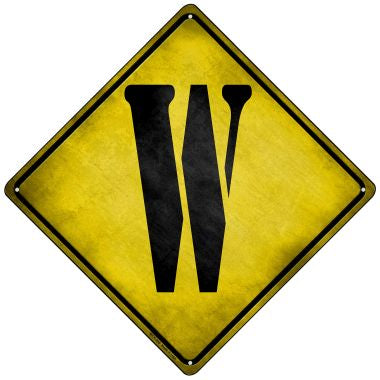 Letter W Xing Novelty Mini Metal Crossing Sign MCX-288