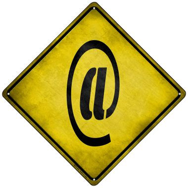 `@ Symbol Xing Novelty Mini Metal Crossing Sign MCX-293