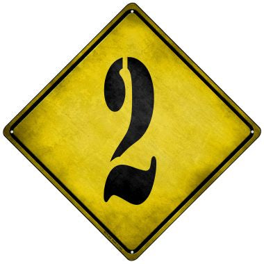Number 2 Xing Novelty Mini Metal Crossing Sign MCX-299